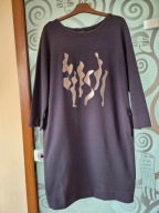 SOLAR GRAFITOWA SUKIENKA DZIANINOWA Z WZOREM rozm. 40