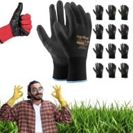 RĘKAWICE ROBOCZE OCHRONNE OGRODOWE DO OGRODU POLIESTER ZESTAW 10 PAR