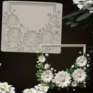 Forma silikonowa do odlewów ramka z margaretkami