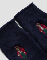 GRUBE SKARPETY BAWEŁNIANE Z MISIEM POLO BEAR RALPH-LAUREN GRANATOWE 1szt