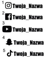 Naklejka instagram facebook tik tok youtube Twoja nazwa social media "23cm
