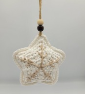 Gwiazdki na szydełku 3D zawieszki na choinkę ozdoby Świąteczne handmade