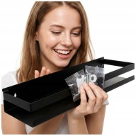 2x PÓŁKA ŁAZIENKOWA WISZĄCA POD PRYSZNIC BEZ WIERCENIA CZARNA LOFT XXL