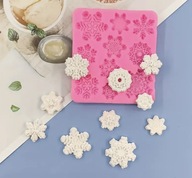 Forma silikonowa do odlewów, kremu, śnieżki, płatki śniegu