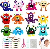 ZESTAW DO TWORZENIA NASZYWEK DLA DZIECI BRELOKI SZYCIE 12 SZTUK