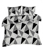 pościel z flaneli 160x200 +2x70x80 +2x40x40 zamek F 109 Geometria szara
