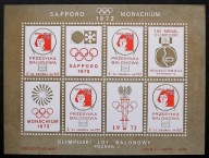 Polska > Ark. nalepka ** ~ Olimpijski Lot Balonowy Sapporo - Monachium 1972