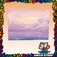 Obraz malowany akwarelami "Góry nocą" - Aukcje 34. Finał WOŚP