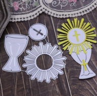 Wykrojnik do papieru scrapbookingu- komunia święta / kielich / hostia
