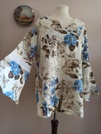 pomodoro TUNIKA z lnem koronką kwiaty 42/44