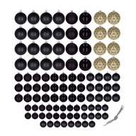 Komplet bombek bożonarodzeniowych 100szt w opakowaniu czarne złote