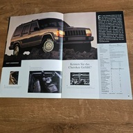 Jeep Grand Cherokee Wrangler Cherokee 1993 program europa prospekt folder