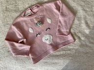 Sweterek pudrowy roz zara 92 18-24m 2l unicorn