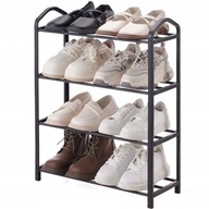 Czarny stojak na buty do przedpokoju szafka na obuwie do domu i korytarza