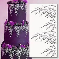 Szablon elastyczny do dekoracji tortu, areograf , gałązki , listki