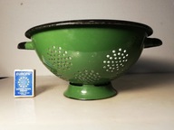 Stary emaliowany durszlak cedzak z czasów PRL-u