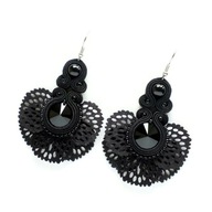 Kolczyki sutasz czarne black wieczorowe wachlarze