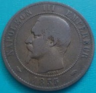 *FRANCJA [1482] *10 CENTIMES 1855 A NAPOLEON III