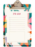 PLANER DZIENNY Z PODKŁADKĄ I KLIPSEM Lista Zadań Zakupów A5 80 Kartek