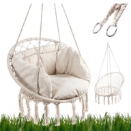 HUŚTAWKA HAMAK WISZĄCY Z PODUSZKĄ BARDZO WYGODNE DUŻE DO OGRODU NA TARAS