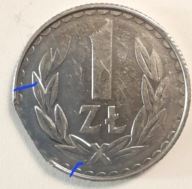 1 zł.1988 rok, ładna, rzadka, destrukt, ubytek.