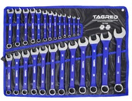 TAGRED Klucze Płasko-Oczkowe 25szt Zestaw z Gumowym Uchwytem Płachta