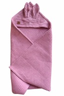 Ręcznik niemowlęcy wafelkowy z kapturem 75x75 róż