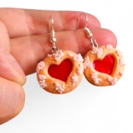 KOLCZYKI Z MODELINY Słodkie Miniaturowe Ciasteczka