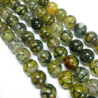 H2- AGAT DRAGON/SMOCZY - GREEN OLIVE - kula - 10mm - 12 sztuk