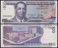 BNB - FILIPINY 100 Piso 2009 DG 222222 # SOLID NUMBER # P194b # UNC