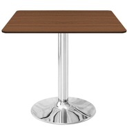 KWADRATOWY STÓŁ LUGANO| Brązowy blat| Srebrna noga 70x70cm