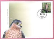 Łotwa 2024 FDC ptaki, jastrząb krogulec
