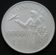 Rumunia 100000 lei 1946 - Michał I Hohenzollern-Sigmaringen - srebro