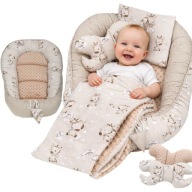 ZESTAW XXL Kokon Niemowlęcy Gniazdo Kojec + Poduszka + Kocyk + Worek GRATIS