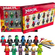 Figurki klocki ninja 12 szt. + akcesoria miecze zabawka minifigurki