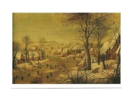 Pocztówka - Piotr Bruegel (młodszy), Pejzaż zimowy z pułapką na ptaki