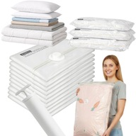 WOREK PRÓŻNIOWY 10SZT 40X60CM Z POMPKĄ NA UBRANIA POŚCIEL MOCNE WIELORAZOWY