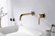 Bateria umywalkowa podtynkowa Denver, złota, nieużywana