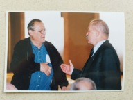 Adam Michnik Andrzej Olechowski fotografia Stare zdjęcie Gazeta Wyborcza