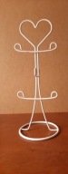 Metalowy biały stojak wieszak organizer na kubki | kształt serce