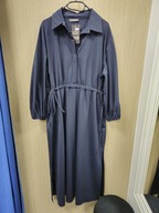 Sukienka granatowa marszczona maxi, rozporki Plus Size Italy !!!
