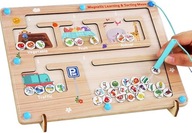 Gra magnetyczna Drewniana Montessori Zabawka edukacyjna Sorter 3+