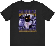 ŚMIESZNA KOSZULKA SŁODKA WARIATKA KOT BAWEŁNA PREZENT T-SHIRT MĘSKA