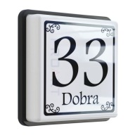 Dekoracyjny PODŚWIETLANY numer domu LED tabliczka adresowa dom budynku A