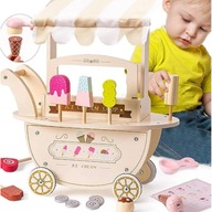 DREWNIANA ZABAWKA EDUKACYJNA LODZIARNIA ZESTAW DO LODÓW DLA DZIECI SKLEP +3