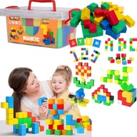 KLOCKI MAGNETYCZNE KOSTKI SZEŚCIANY MOCNE MAGNESY 102 EL ZESTAW W KUFERKU