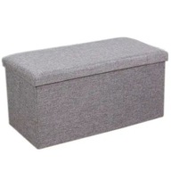 PUFA TAPICEROWANA ZE SCHOWKIEM SZARA XL SIEDZISKO SKRZYNIA KUFER 76x38cm