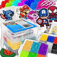 KREATYWNY ZESTAW DLA DZIECI KORALIKI DO PRASOWANIA SZABLONY KUFEREK WZORY