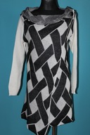 Sweter kardigan biało-czarny + GRATIS