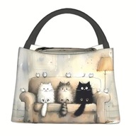 torba termiczna mała torebka lód kot modna anime styl retro biuro lunch BAG